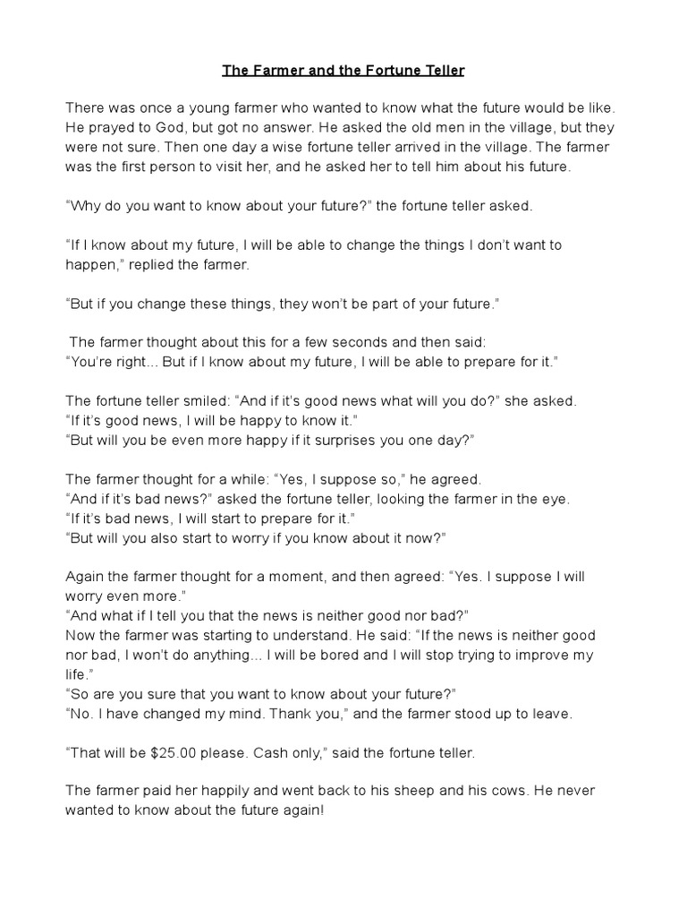 The Farmer and The Fortune Teller | PDF | Cooking, Food & Wine | Self