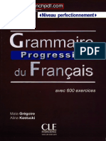 Grammaire Progressive Du Français Niveau Perfectionnement PDF