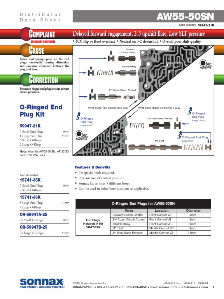 AW5550SN Ause Omplaint PDF Clutch Tools