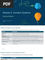 Module 5: Number Systems: Instructor Materials