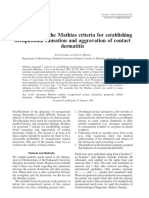 The Validity of The Mathias Criteria For Establishing Occupational Causation and Aggravation of Contact Dermatitis