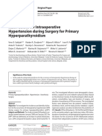 Risk Factors For Intraoperative Hypertension During Surgery For Primary Hyperparathyroidism