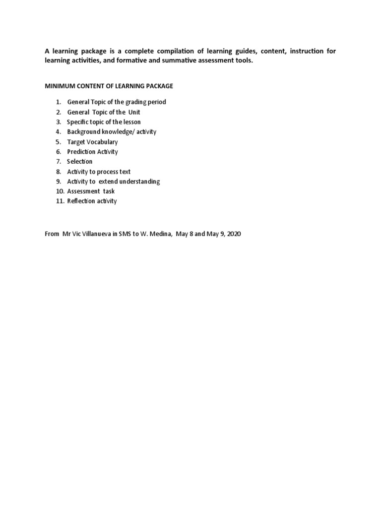 Components of an Effective Learning Package | PDF | Business