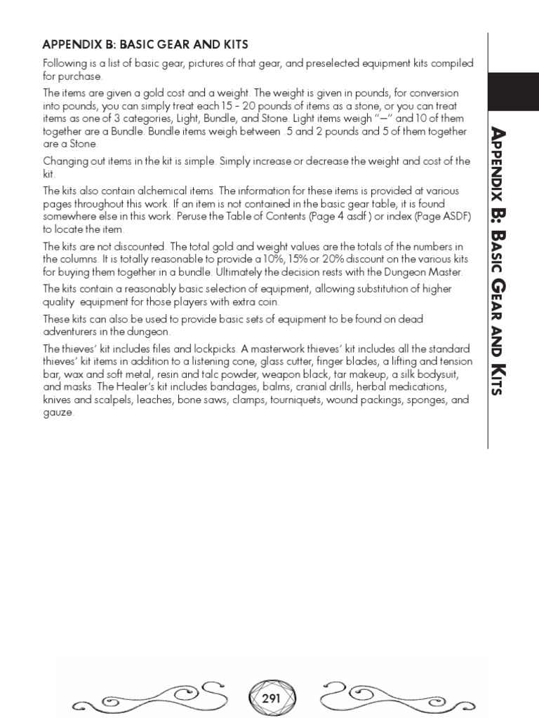 Basic Gear and Kits (OSR) PDF Nature