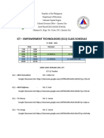 Ict - Empowerment Technologies (G11) Class Schedule