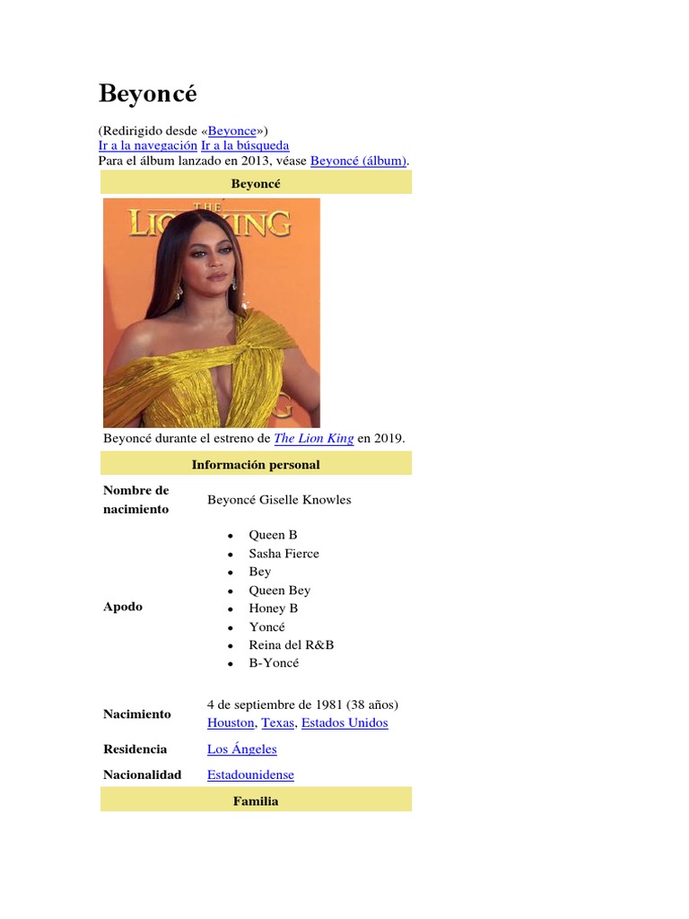 Beyoncé | PDF | Beyoncé | R&B contemporáneo