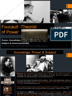 Foucault - Theorist of Power: Power, Knowledge Subject & Governmentality