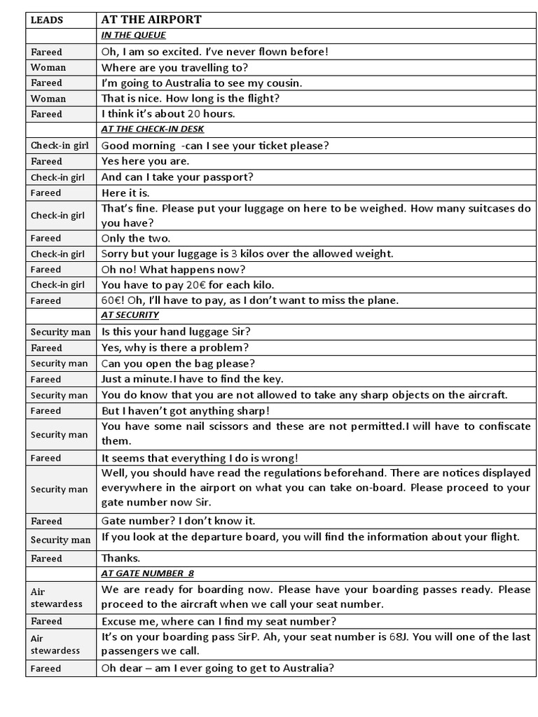 At The Airport Pronunciation Exercises Phonics Reading Comprehens 25969