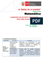 SESIÓN 36 Elaboramos Una Encuesta y Recolectamos Datos Sobre Diversas Situaciones