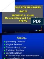 Lecture 3 Profit Maximisation and Competitive Supply