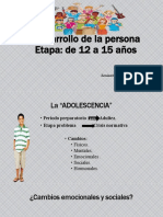 Desarrollo de La Persona Etapa de 12 A 15 Años