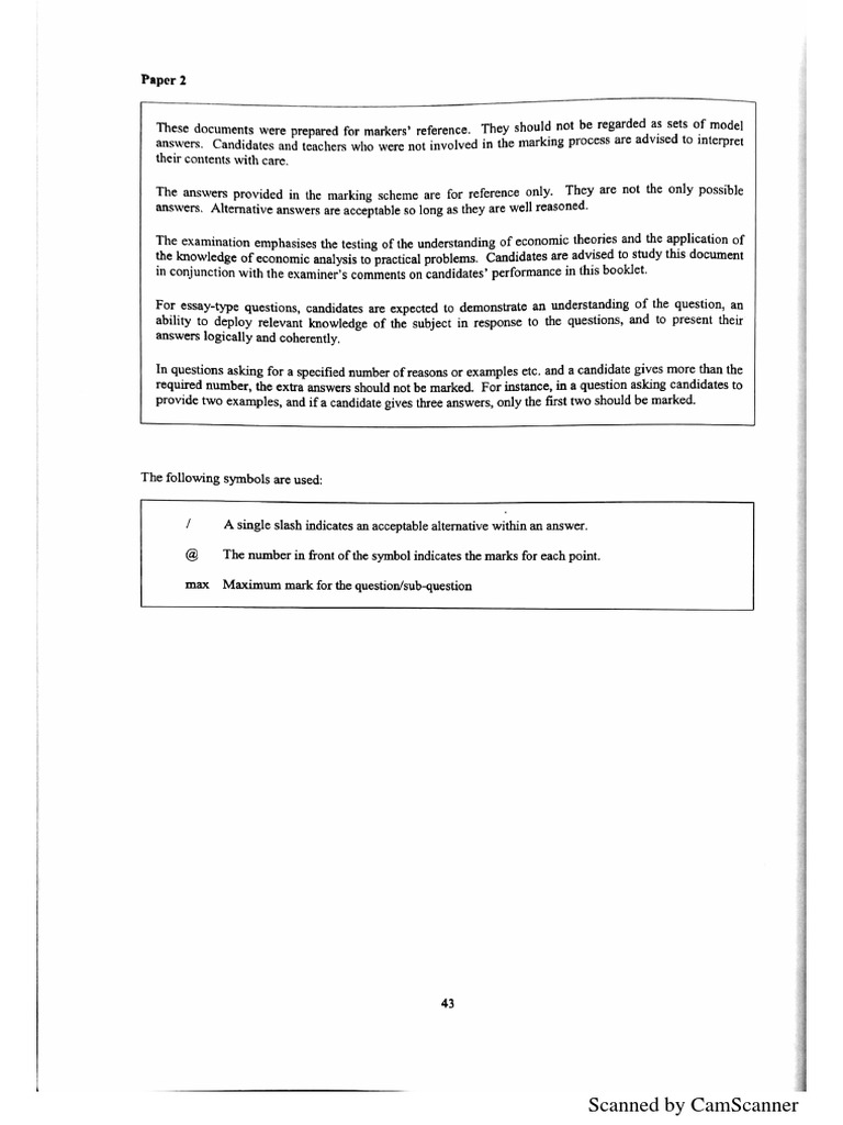 2018 DSE ECON Paper 2 Answers PDF | PDF