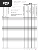 Anxiety Mood Tracker Chart