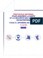 PROTOCOLE NATIONAL POUR ASSURER LA SANTÉ ET LA SÉCURITÉ DES SALARIÉS EN ENTREPRISE FACE À L’ÉPIDÉMIE DE COVID-19 31 août 2020