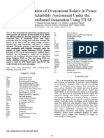 Optimal Coordination of Overcurrent Relays in Power Systems For Reliability Assessment Under The Presence of Distributed Generation Using ETAP PDF