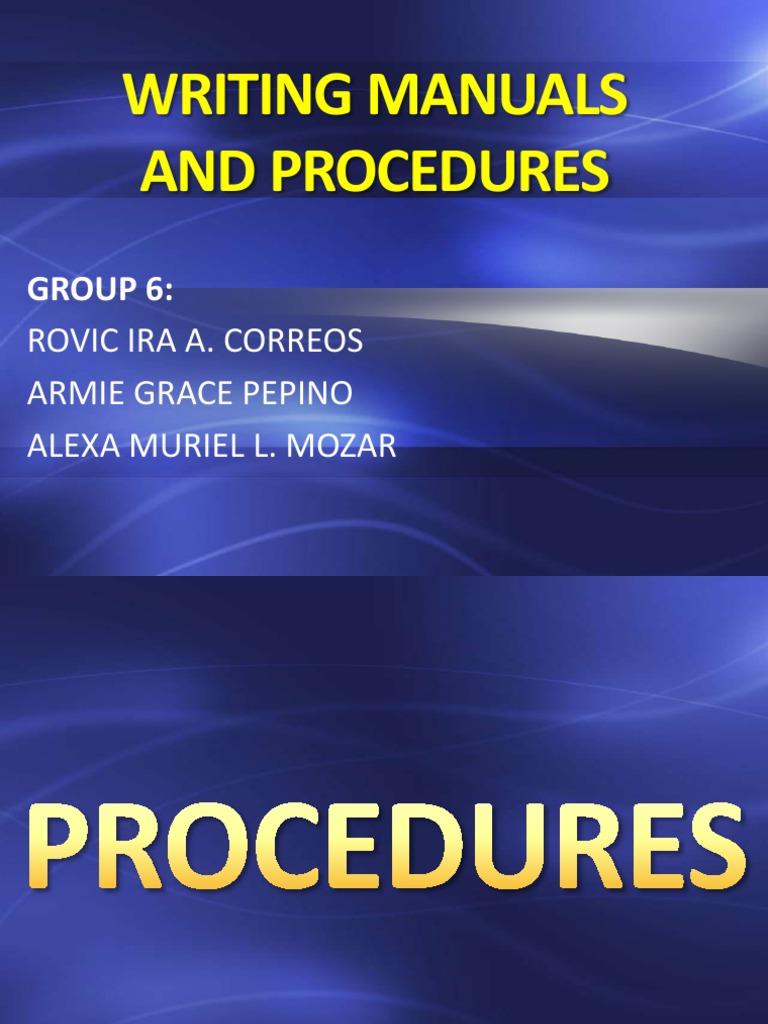 Writing Effective Manuals and Procedures | PDF | Troubleshooting ...