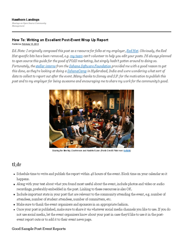 How To Writing An Excellent PostEvent Wrap Up Report Hawthorn
