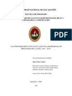 Las tesis psicoeducativas en la Escuela Profesional de Psicología de la UNSA, 1993-2018