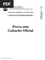 Prova sem Gabarito EEAR - CFS (B2) - 2011
