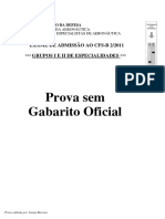 Prova Sem Gabarito EEAR - CFS (B2) - 2011