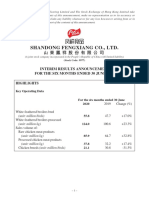 Shandong Fengxiang Co., LTD.: Interim Results Announcement For The Six Months Ended 30 June 2020