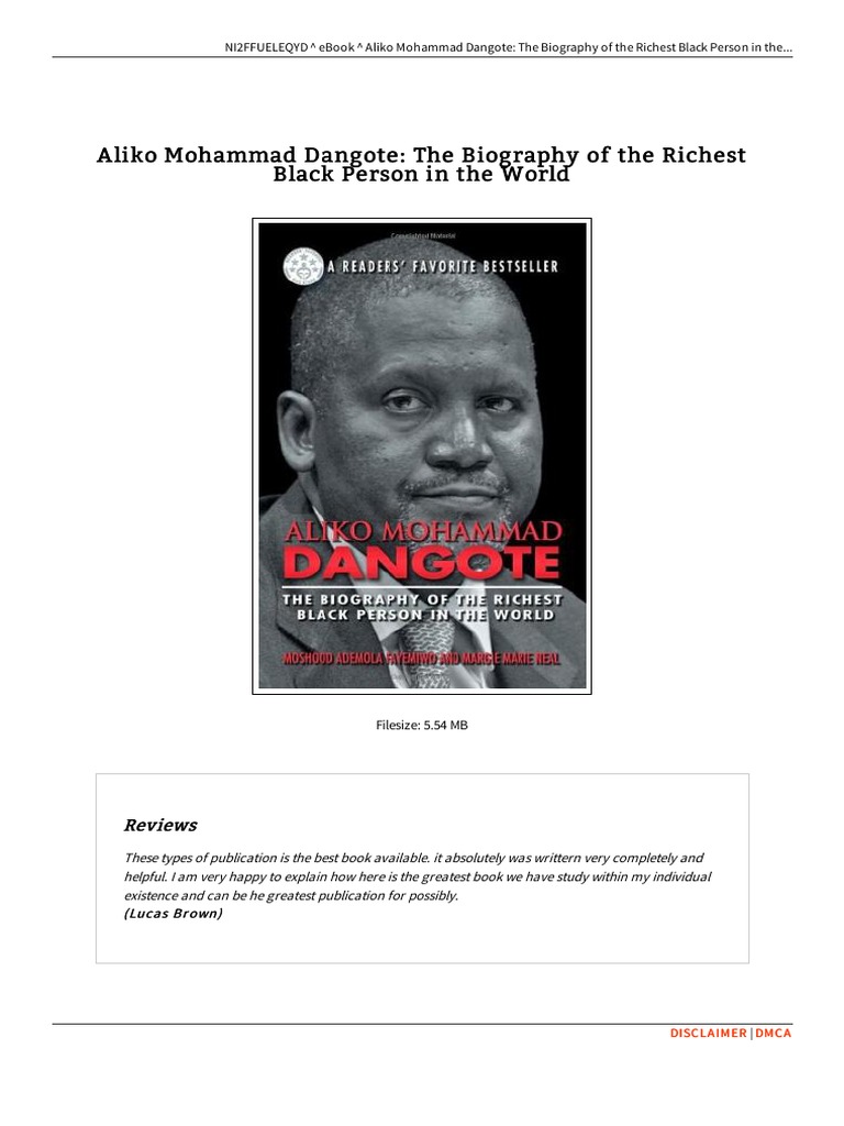 ALIKO MOHAMMAD DANGOTE THE BIOGRAPHY OF THE RICHEST BLACK PERSON IN THE WORLD PDF PDF intelligence overview
