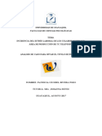 Tesis. Incidencias Del Estres Laboral Del Area de Produccion de Los Colaboradores de TC Televisión Por Ausencia de Manuales de Funciones