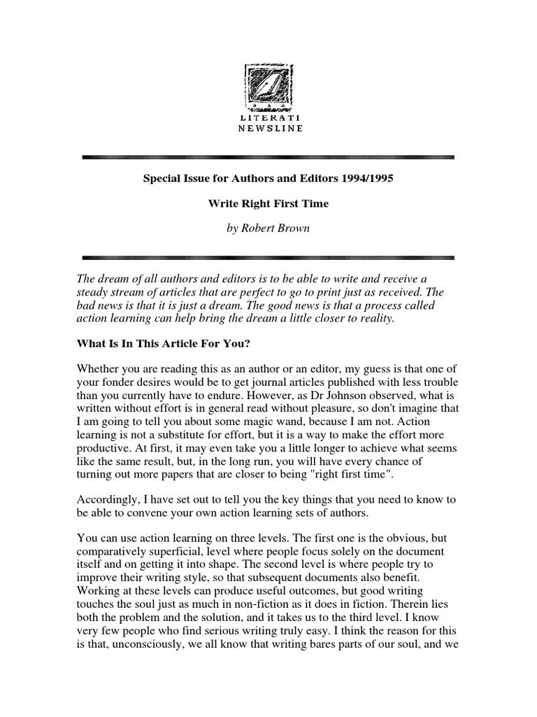 Writing Success for Authors & Editors | PDF | Expert | Reason