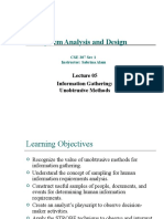 System Analysis and Design: Information Gathering: Unobtrusive Methods