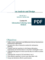 System Analysis and Design: Information Gathering: Interactive Methods