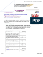 Polynomial Long Division: The Purplemath Forums