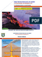 I. Geotecnia Tema 2 (Formacion y Origen de Las Rocas) (A)