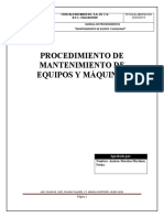 Procedimientos de Mantenimiento A Equipos y Maquinas