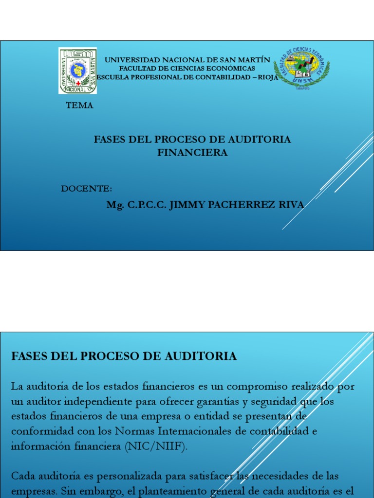 Fases del Proceso de Auditoría Financiera | PDF | Auditoría | Contralor