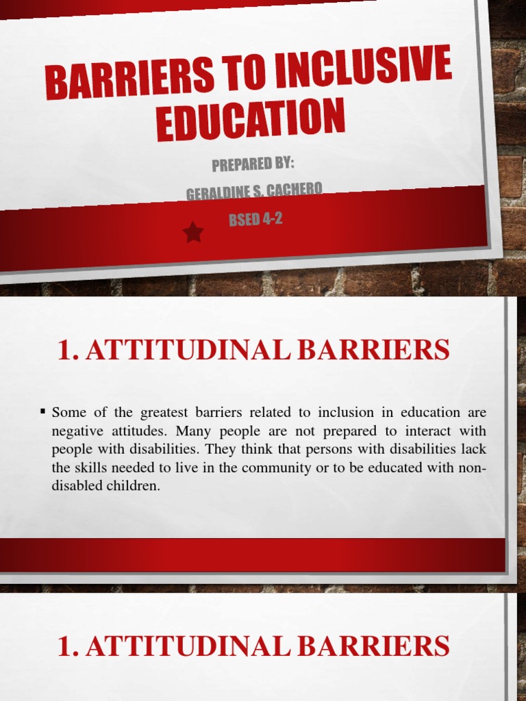 Attitudinal Barriers in Inclusive Education | PDF | Inclusion ...