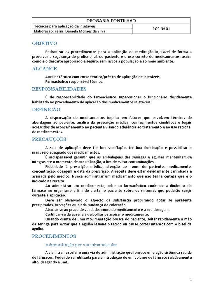 Técnicas Seguras para Injetáveis | PDF | Farmacêutico | Receita médica