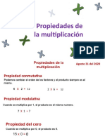 Propiedades multiplicación matemáticas básicas