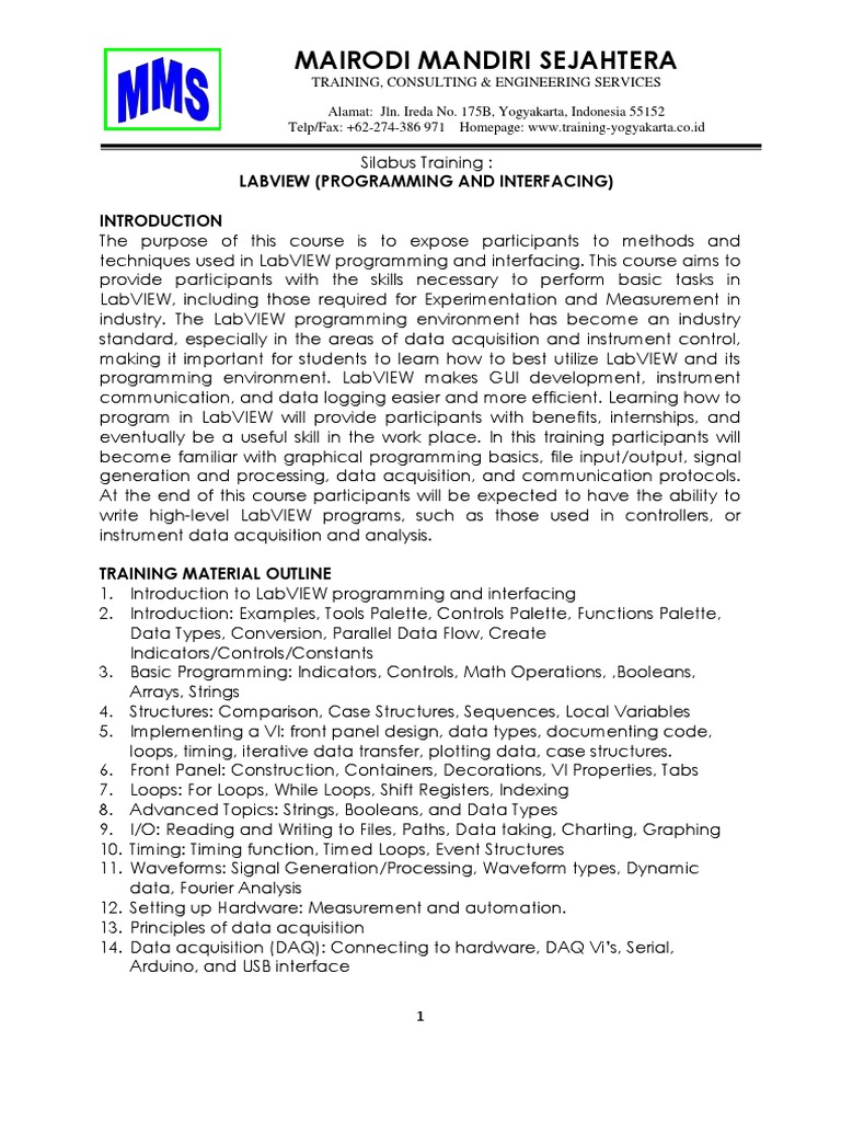 LabVIEW Training in Yogyakarta | PDF | Computer Programming | Systems ...