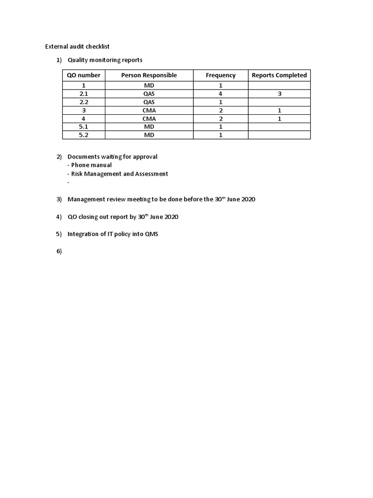 Checklist | PDF