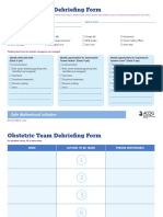 Obstetric Team Debriefing Form: Safe Motherhood Initiative