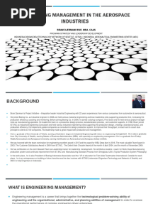 Engineering Management in The Aerospace Industries
