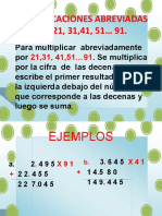 MULTIPLICACIONES ABREVIADAS POR 21, 31,41, 51… 91.