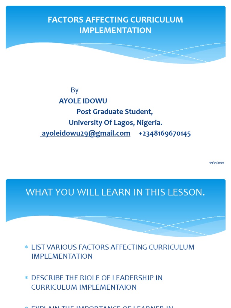Factors Affecting Curriculum Implementation | PDF | Curriculum ...