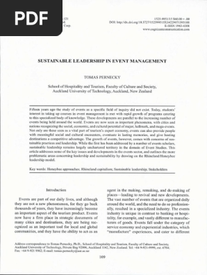 SUSTAINABLE LEADERSHIP IN EVENT MANAGEMENT