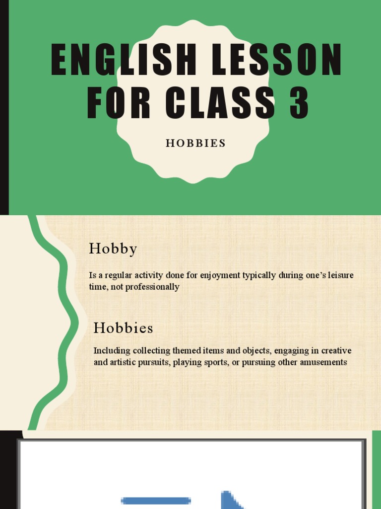 Class 3 English: Hobbies Explained | PDF | Language Arts & Discipline