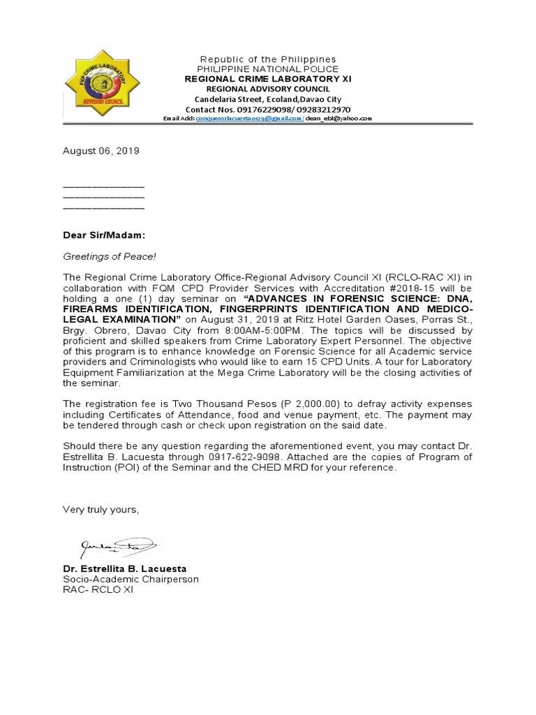 Forensic Science Seminar Davao 2019 | PDF