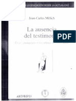 La Ausencia Del Testimonio - Joan Carles Mélich PDF