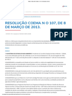 SEMAS - RESOLUÇÃO COEMA N O 107, DE 8 DE MARÇO DE 2013 (Dispensa Licenciamento)