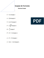 Despeje de Formulas