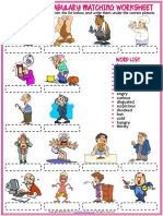Feelings Emotions Vocabulary Esl Matching Exercise Worksheet For Kids PDF